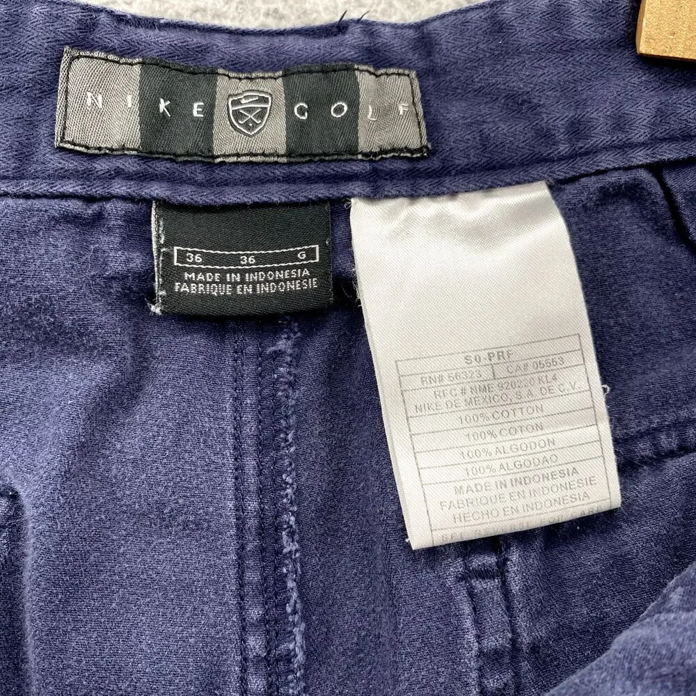 Nike Golf Shorts 32 x 8* Navy Canvas Front Pocket Classic 90's Performance Men's